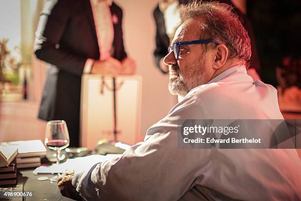 Oliviero Toscani during his own Exhibition At La Hune on November 12, 2015 in Paris, France.