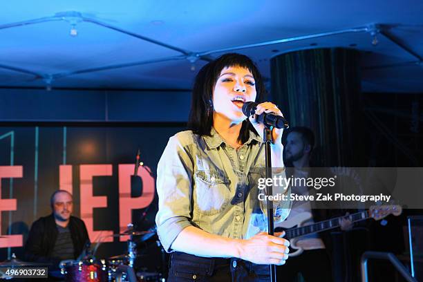 Carly Rae Jepsen performs at Macy's Herald Square on November 12, 2015 in New York City.