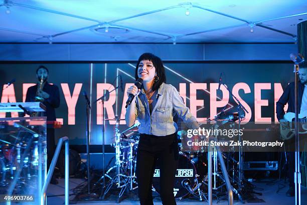 Carly Rae Jepsen performs at Macy's Herald Square on November 12, 2015 in New York City.