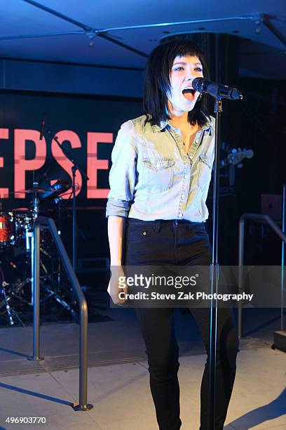 Carly Rae Jepsen performs at Macy's Herald Square on November 12, 2015 in New York City.