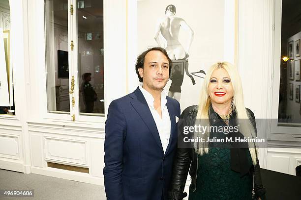 Monika Bacardi And David Swaelens-Kane attend the New Photo Department celebration at the Auction House Cornette De Saint Cyr on November 12, 2015 in...