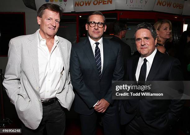 Writer Michael Lewis, actor Steve Carell and chairman and CEO of Paramount Pictures Brad Grey attend the closing night gala premiere of Paramount...