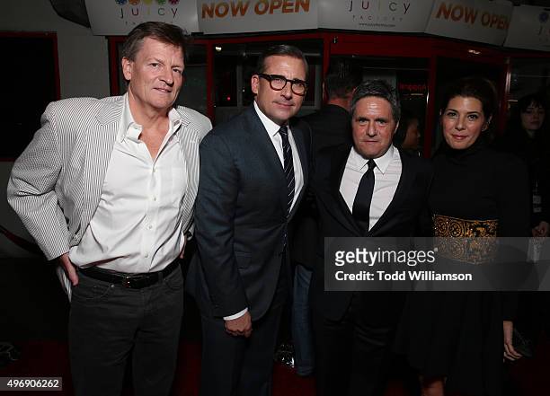 Writer Michael Lewis, actor Steve Carell, chairman and CEO of Paramount Pictures Brad Grey and actress Marisa Tomei attend the closing night gala...