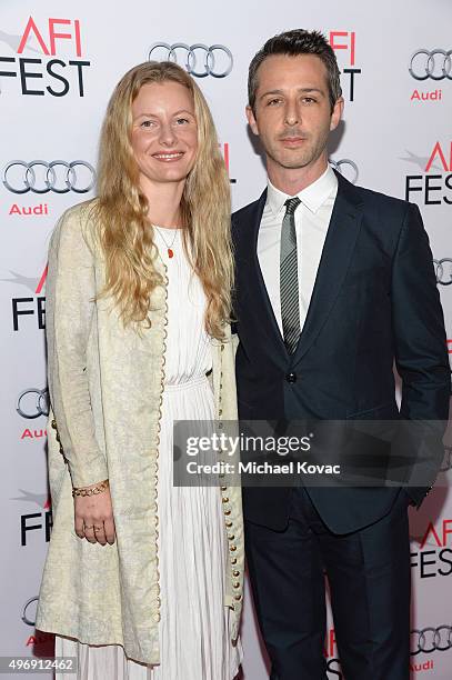 Emma Wall and actor Jeremy Strong attend the closing night gala premiere of Paramount Pictures' "The Big Short" during AFI FEST 2015 at TCL Chinese...