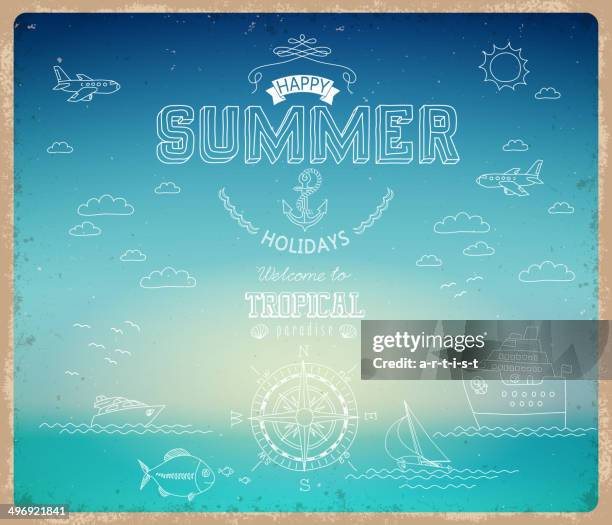 summer background - crayon background stock illustrations