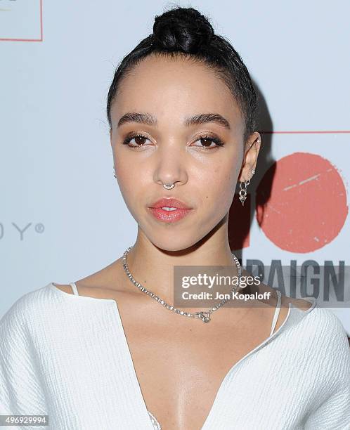 Singer FKA twigs arrives at the 8th Annual GO Campaign Gala at Montage Beverly Hills on November 12, 2015 in Beverly Hills, California.