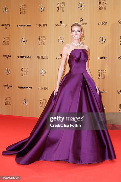 Heidi Klum attends the Kryolan At Bambi Awards 2015 - Red Carpet Arrivals on November 12, 2015 in Berlin, Germany.