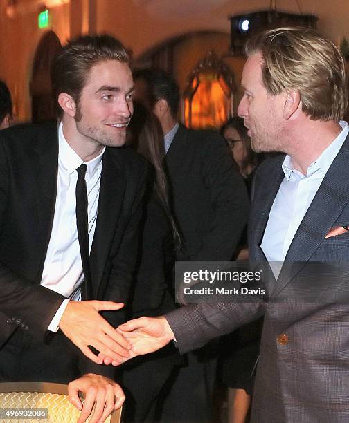 Actors Robert Pattinson and Ewan McGregor attend the 8th Annual GO Campaign Gala at Montage Beverly Hills on November 12, 2015 in Beverly Hills,...