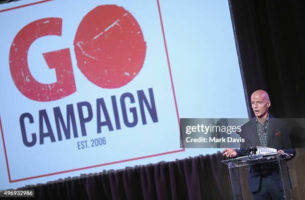 Founder and CEO of GO Campaign Scott Fifer speaks onstage during the 8th Annual GO Campaign Gala at Montage Beverly Hills on November 12, 2015 in...