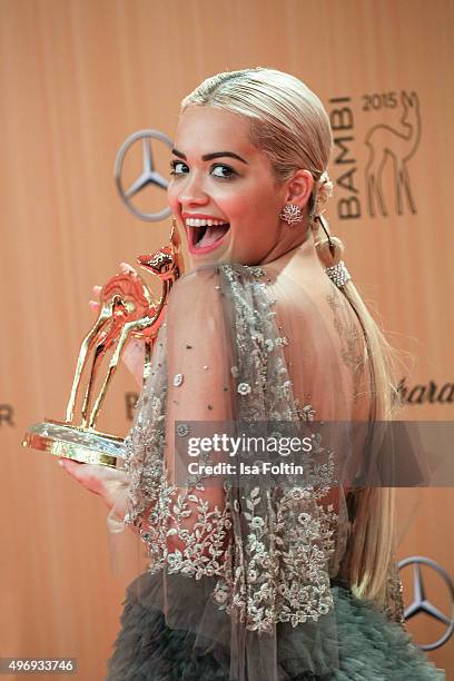 Award winner Rita Ora attends the Kryolan At Bambi Awards 2015 - Red Carpet Arrivals on November 12, 2015 in Berlin, Germany.