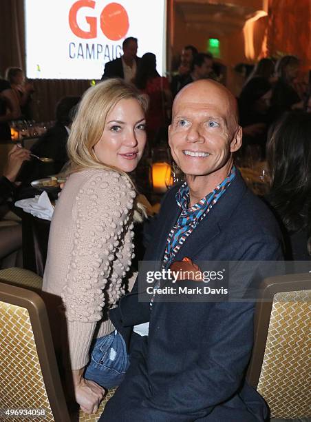 Actress Kate Hudson and Founder and CEO of GO Campaign Scott Fifer attend the 8th Annual GO Campaign Gala at Montage Beverly Hills on November 12,...