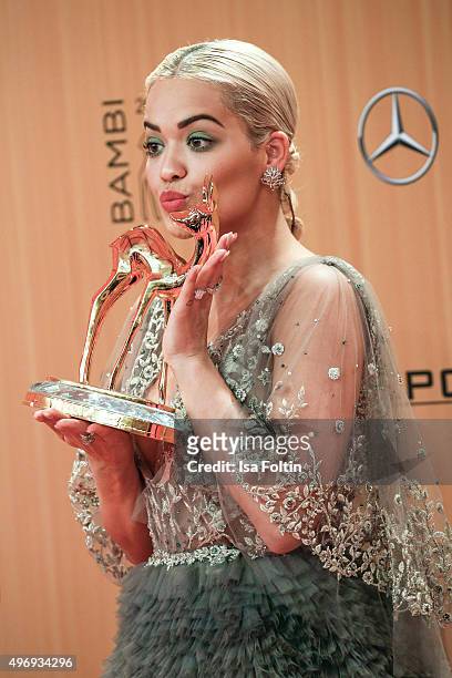 Award winner Rita Ora attends the Kryolan At Bambi Awards 2015 - Red Carpet Arrivals on November 12, 2015 in Berlin, Germany.