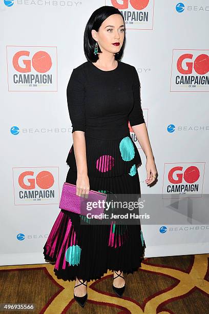 Katy Perry arrives at the 8th Annual GO Campaign Gala at Montage Beverly Hills on November 12, 2015 in Beverly Hills, California.