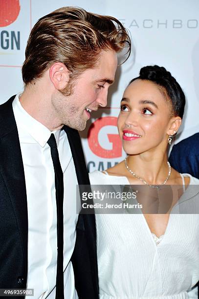 Robert Pattinson and FKA twigs arrive at the 8th Annual GO Campaign Gala at Montage Beverly Hills on November 12, 2015 in Beverly Hills, California.