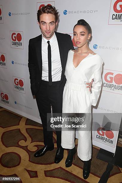 Actor Robert Pattinson and FKA twigs attend the 8th Annual GO Campaign Gala at Montage Beverly Hills on November 12, 2015 in Beverly Hills,...