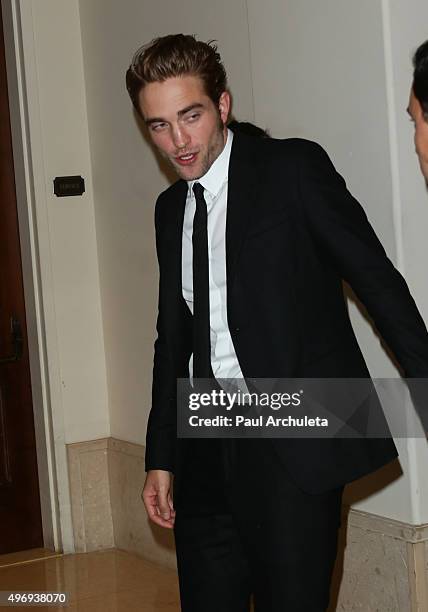 Actor Robert Pattinson attends the 8th Annual GO Campaign Gala at Montage Beverly Hills on November 12, 2015 in Beverly Hills, California.