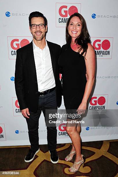 Tony Horton and Shawna Branon arrive at the 8th Annual GO Campaign Gala at Montage Beverly Hills on November 12, 2015 in Beverly Hills, California.