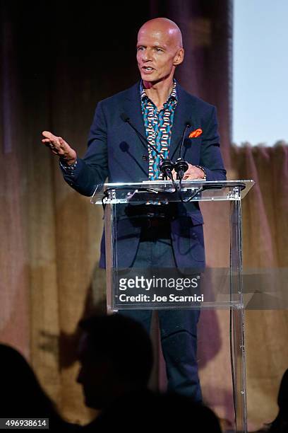 Founder and CEO of GO Campaign Scott Fifer speaks on stage at the 8th Annual GO Campaign Gala at Montage Beverly Hills on November 12, 2015 in...
