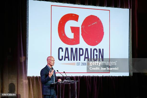 Founder and CEO of GO Campaign Scott Fifer speaks on stage at the 8th Annual GO Campaign Gala at Montage Beverly Hills on November 12, 2015 in...
