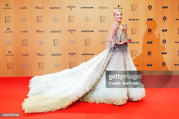 Award winner Rita Ora attends the Kryolan At Bambi Awards 2015 - Red Carpet Arrivals on November 12, 2015 in Berlin, Germany.