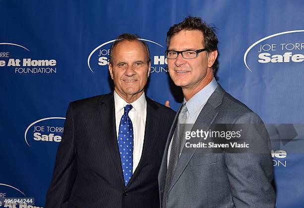 Joe Torre and Don Mattingly attend Joe Torre Safe At Home Foundation's 13th Annual Celebrity Gala at Cipriani Downtown on November 12, 2015 in New...