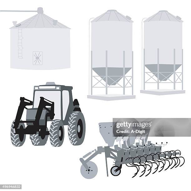 farming - harrow stock illustrations