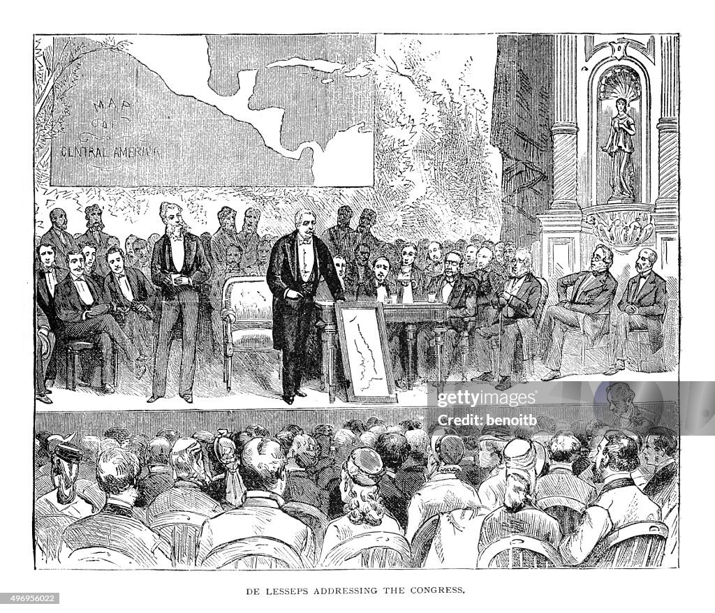 De Lesseps Addressing The Congress