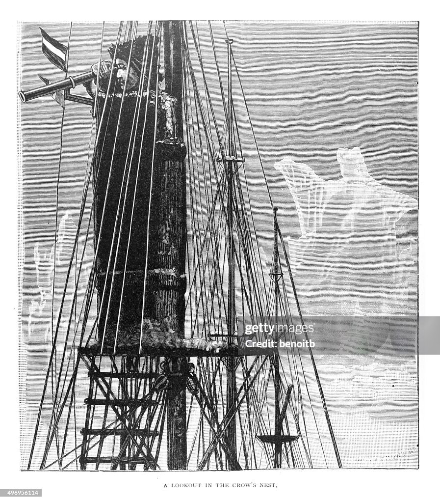 Lookout in the crow's nest