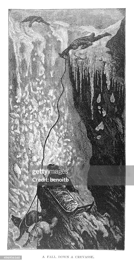 Fall down a crevasse
