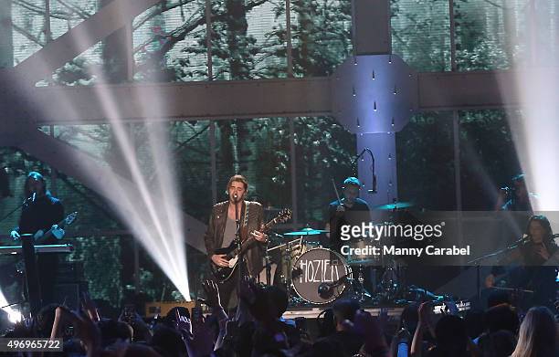 Singer Hozier performs onstage during the VH1 Big Music in 2015: You Oughta Know Concert at The Armory Foundation on November 12, 2015 in New York...