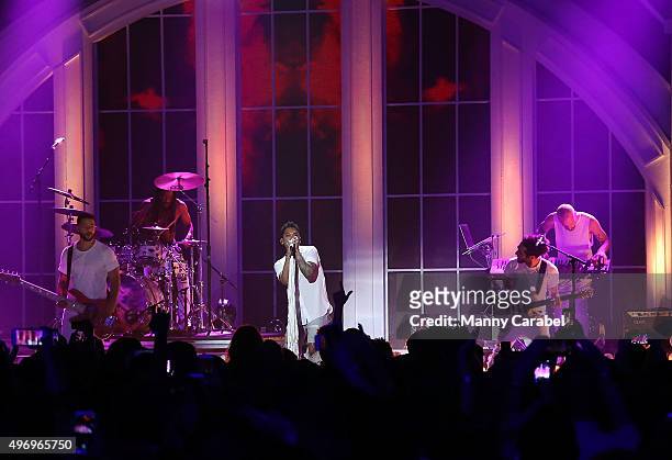 Singer-songwriter Miguel performs onstage during the VH1 Big Music in 2015: You Oughta Know Concert at The Armory Foundation on November 12, 2015 in...