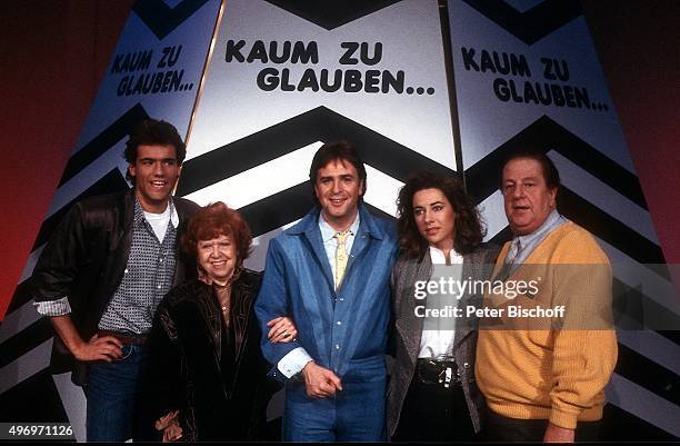 "Thomas ""Tommi"" Ohrner, Brigitte Mira, Pit Weyrich, Sabine Sauer, Heinz Eckner, ZDF-Show ""Kaum zu glauben"" am in Berlin, Deutschland. "