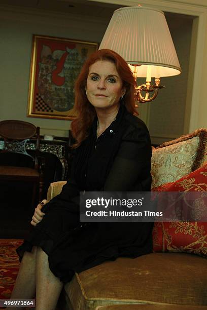 Sarah Ferguson, Duchess of York, during an exclusive interview for HT City-Hindustan Times, at Hotel Leela on November 7, 2015 in New Delhi, India....