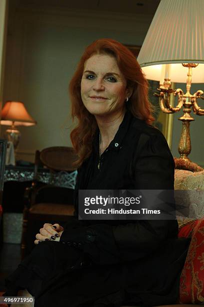 Sarah Ferguson, Duchess of York, during an exclusive interview for HT City-Hindustan Times, at Hotel Leela on November 7, 2015 in New Delhi, India....