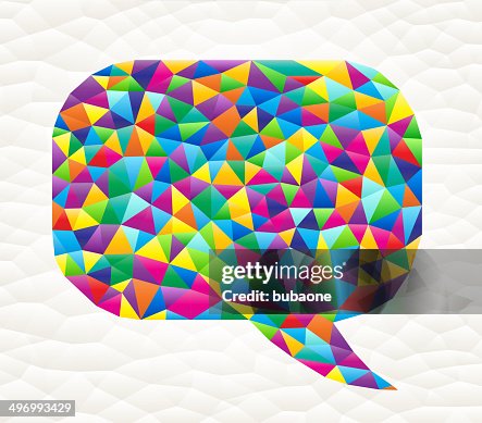 Chat Bubble on triangular pattern mosaic royalty free vector art Chat Bubble on triangular pattern mosaic royalty free vector art