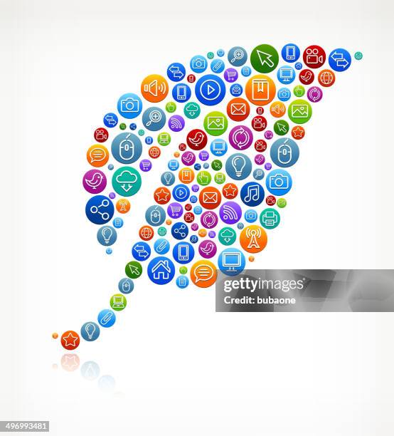 leaf with social networking & internet color buttons - globe different languages stock illustrations