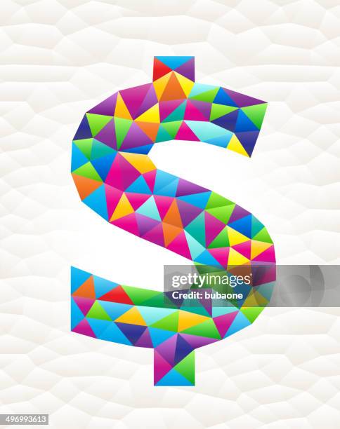 dollar sign on triangular pattern mosaic royalty free vector art - saving up for a rainy day stock illustrations