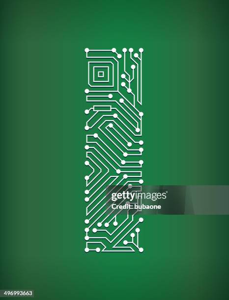 letter i circuit board royalty free vector art background - alternating current stock illustrations