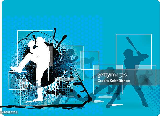 bildbanksillustrationer, clip art samt tecknat material och ikoner med baseball collage background - baseboll sport