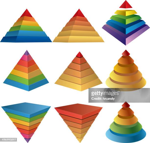 pyramid diagrammen - auf den kopf gestellt stock-grafiken, -clipart, -cartoons und -symbole