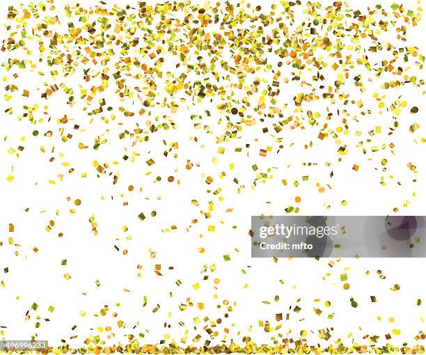 golden confetti - streamer stock illustrations