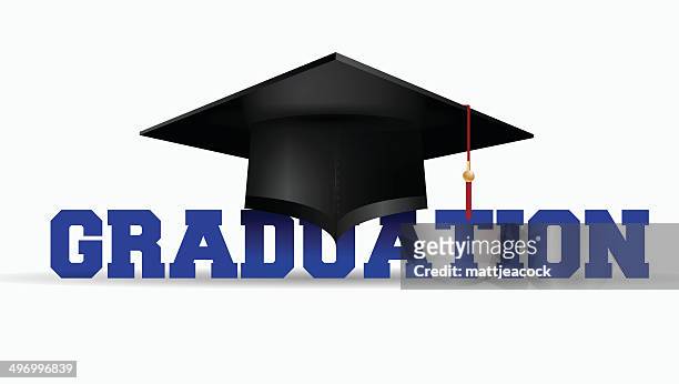 graduation cap - learning objectives text stock illustrations