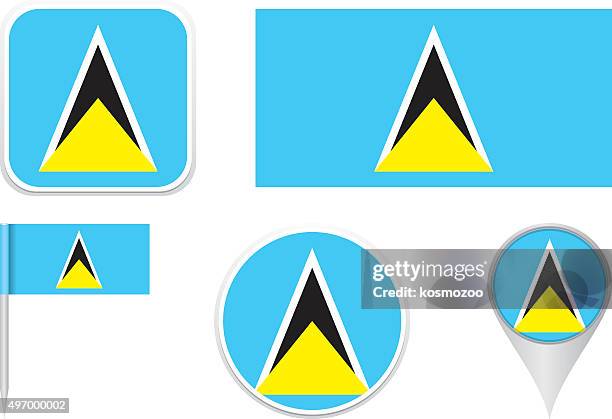 flag saint lucia - sankta lucia 2015 stock illustrations