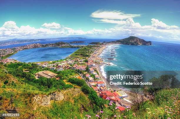 view of capo miseno - caldera stock pictures, royalty-free photos & images
