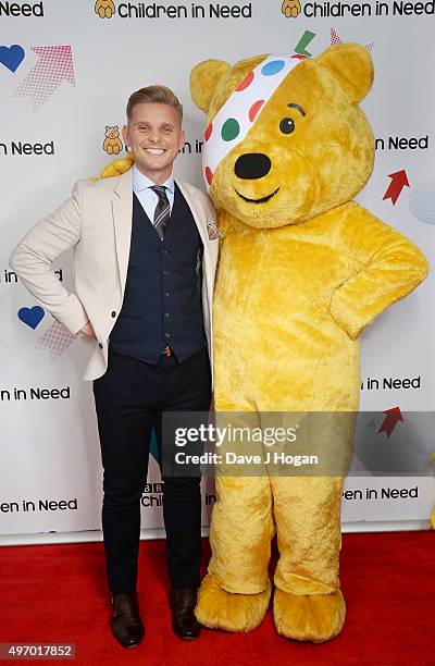 Jeff Brazier shows his support for BBC Children in Need at Elstree Studios on November 13, 2015 in Borehamwood, England.