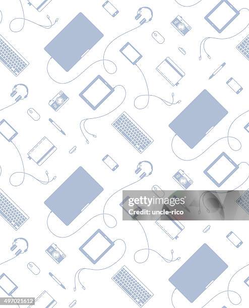 seamless gadgets pattern - uncle same vector stock illustrations
