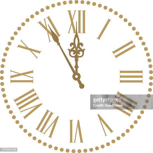 classic clock - midnight stock illustrations