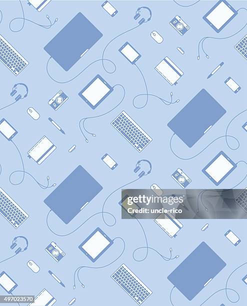 seamless gadgets pattern - uncle same vector stock illustrations