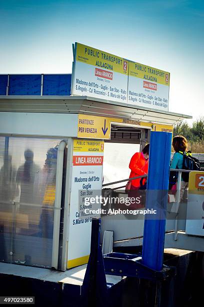 alilaguna waterbus sign - venice airport stock pictures, royalty-free photos & images