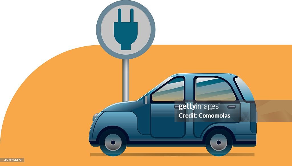 E-car, electric car recharging